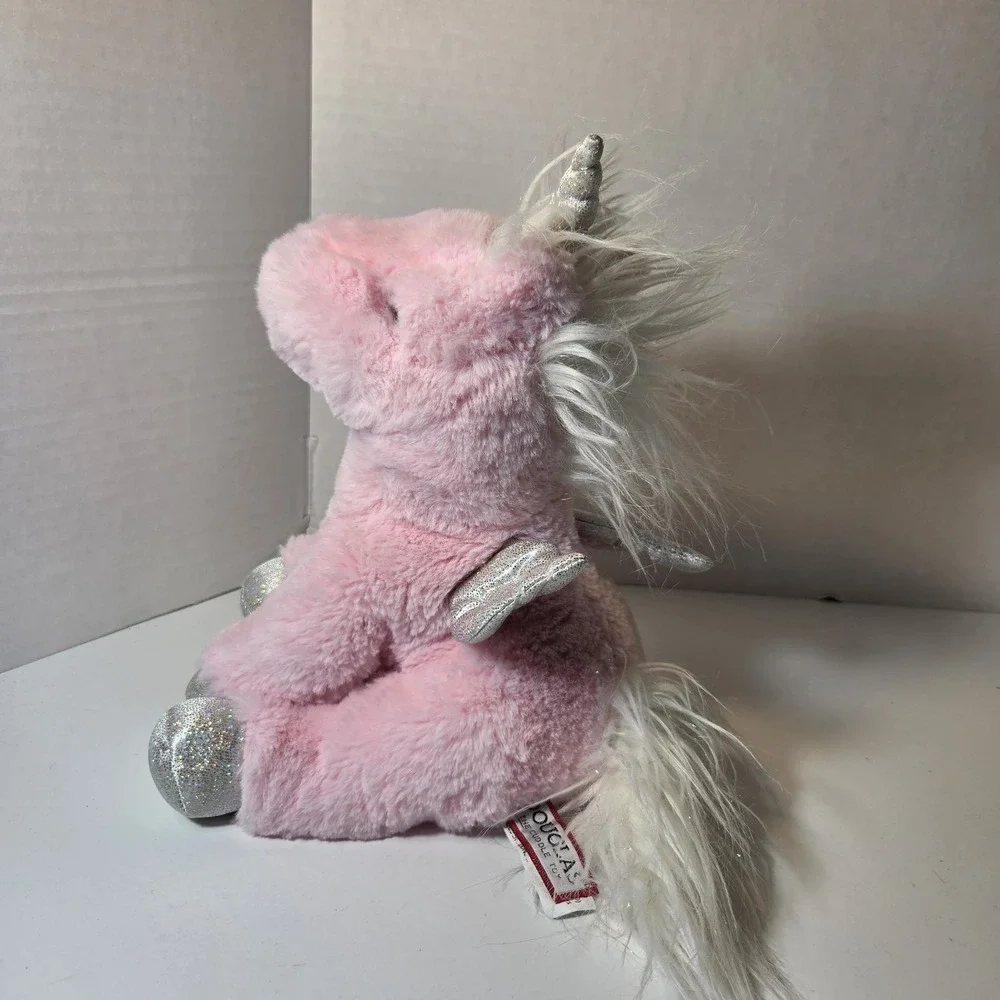 Douglas Cuddle Toys Pink Unicorn Pegasus Plush Silver Hooves Wings 10